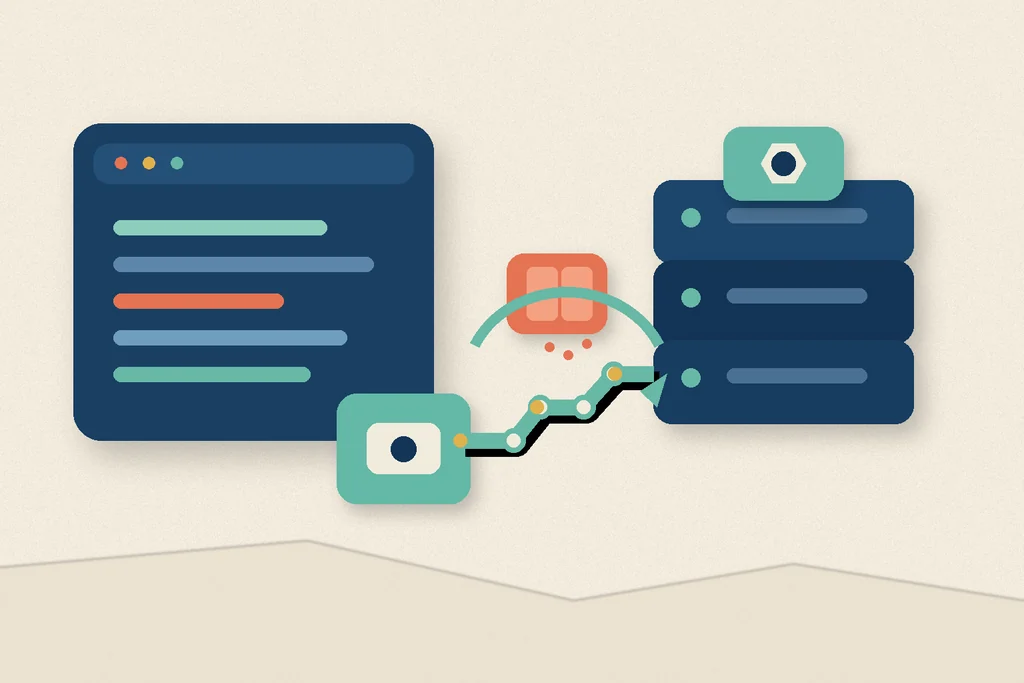 A browser application and API server connected through a controlled cross-origin gateway